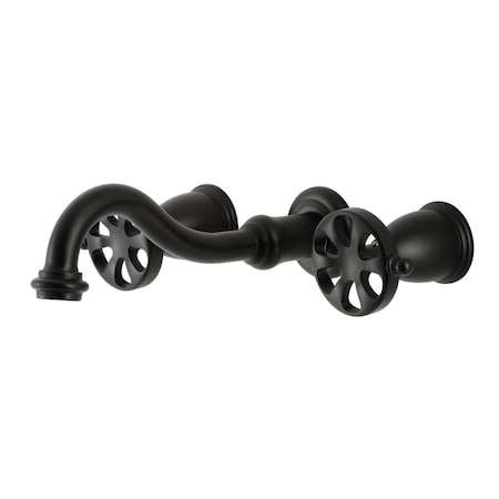 Kingston Brass KS3120RX Two-Handle Wall Mount Bathroom Faucet, Matte Black KS3120RX